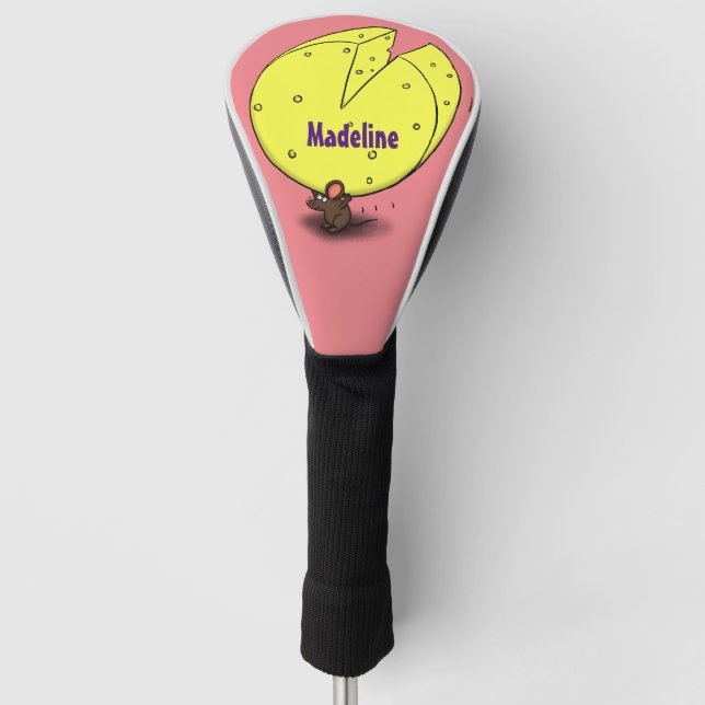 Niedliche Maus mit Cartoon-Abbildung Golf Headcover (Vorderseite)