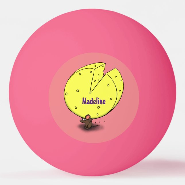 Niedliche Maus mit Cartoon-Abbildung Tischtennisball (Vorderseite)