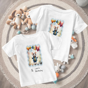 Niedliche Maus mit farbenfrohen Ballons, individue Baby T-shirt