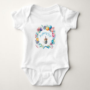 Niedliche Maus mit Party-Hut Baby Strampler