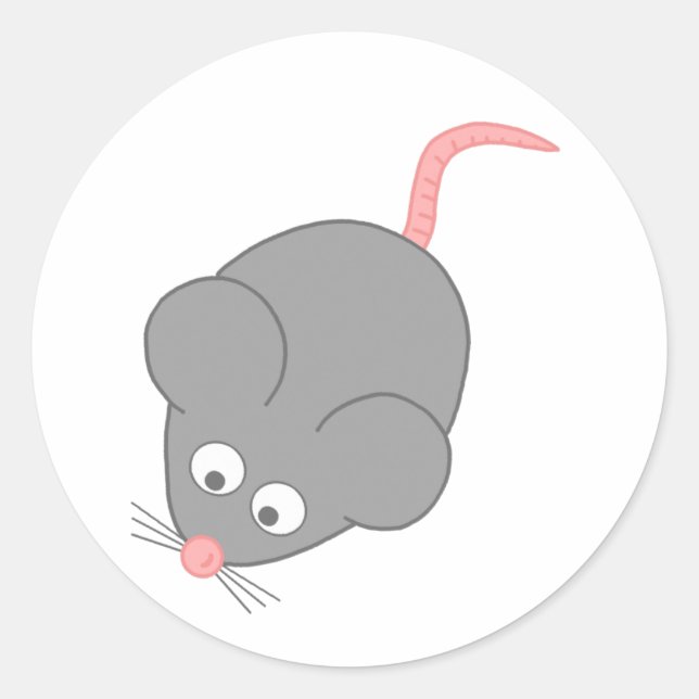 Niedliche Maus Runder Aufkleber (Vorderseite)