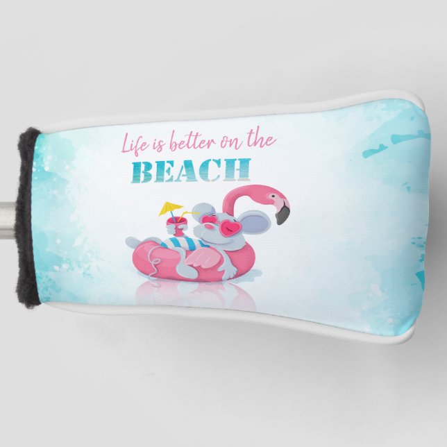 Niedliche Maus Stilvoller Strand Golf Headcover (Vorderseite)
