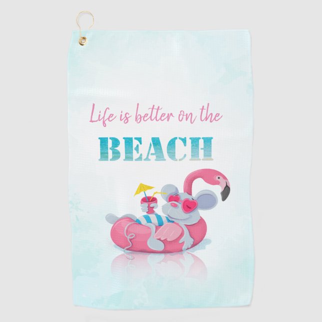 Niedliche Maus Stilvoller Strand Golfhandtuch (Vorderseite)
