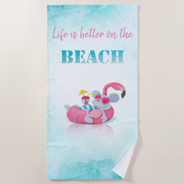 Niedliche Maus Stilvoller Strand Strandtuch (Vorderseite)