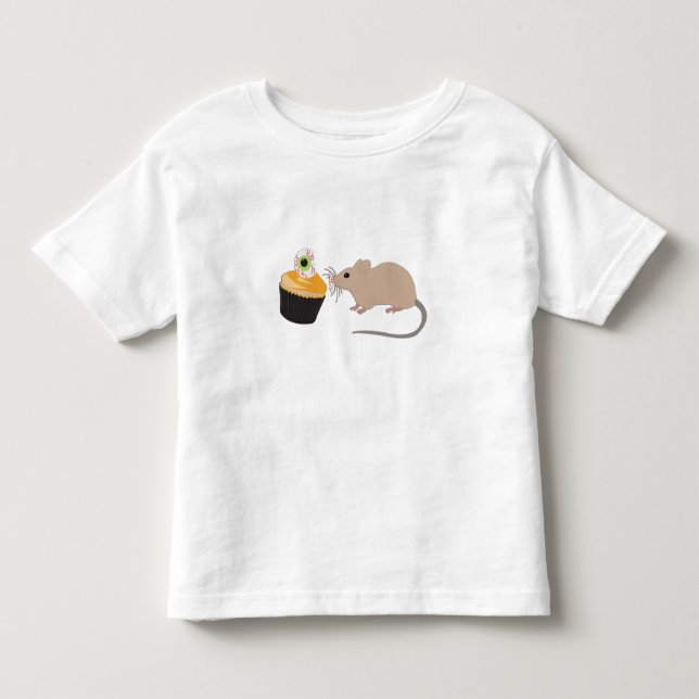 Niedliche Maus zu Halloween Eyeball Cupcake Kleinkind T-shirt (Vorderseite)