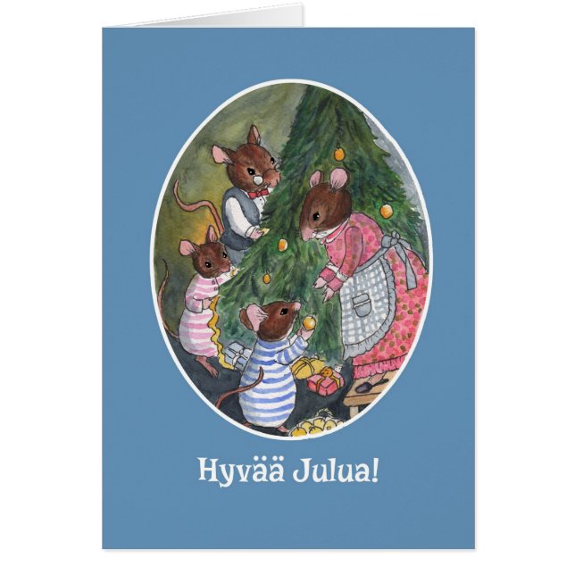 Niedliche Mäuse Dekorieren Weihnachtsbaum Finnisch (Vorne)