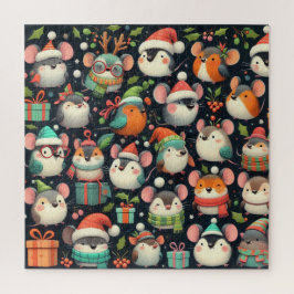 Niedliche Mäuse, Geschenke und Robins