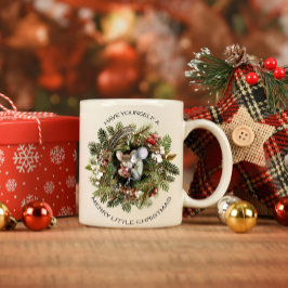 Niedliche Mäuse in Weihnachten Nest Schöne Weihnac Zweifarbige Tasse