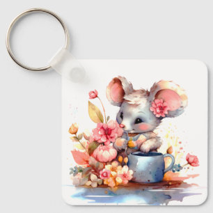 NIEDLICHE MÄuse MIT FARBEN BLUME MOTIVIEREND Schlüsselanhänger