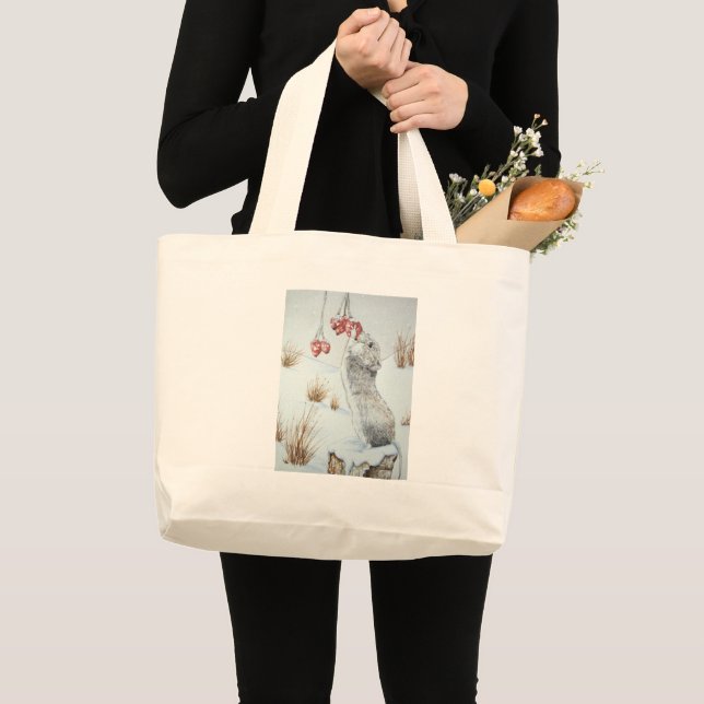 niedliche Mäuseschneeszene Wildlife Artbag Jumbo Stoffbeutel (Vorderseite (Produkt))