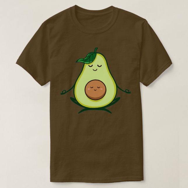Niedliche Meditation Avocado Yoga T-Shirt (Design vorne)