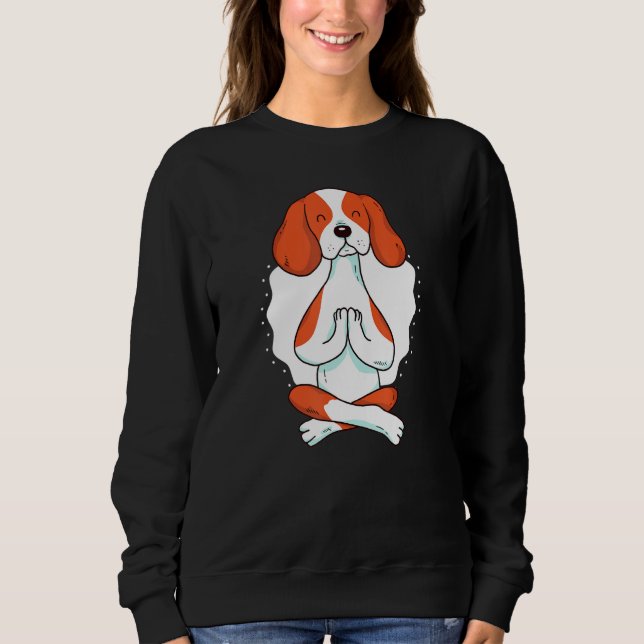 Niedliche Meditation Hund spirituelle Meditation F Sweatshirt (Vorderseite)