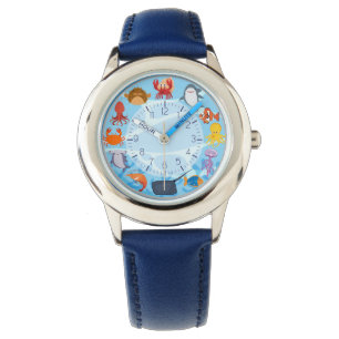 Niedliche Meereskreatur Kinder beobachten Armbanduhr