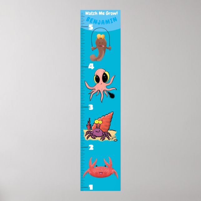 Niedliche Meereslebewesen Cartoon Poster (Vorne)