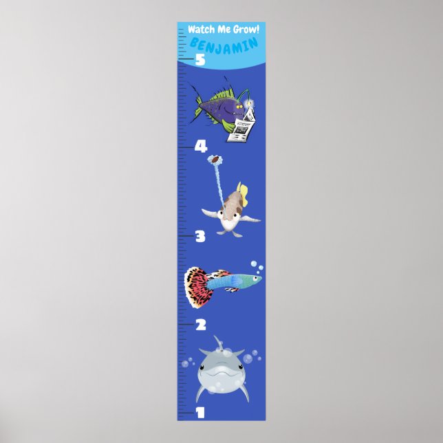 Niedliche Meereslebewesen Cartoon Poster (Vorne)