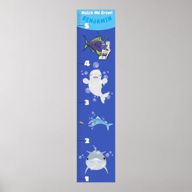 Niedliche Meereslebewesen Cartoon Poster (Vorne)