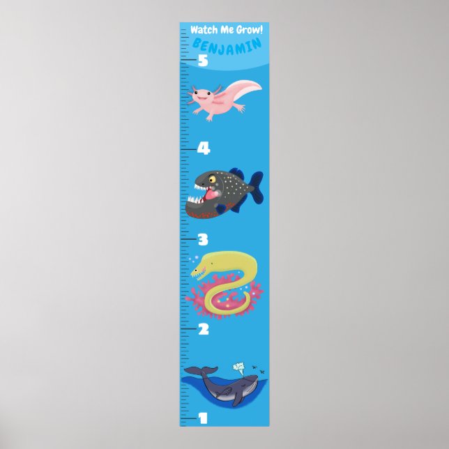 Niedliche Meereslebewesen Cartoon Poster (Vorne)