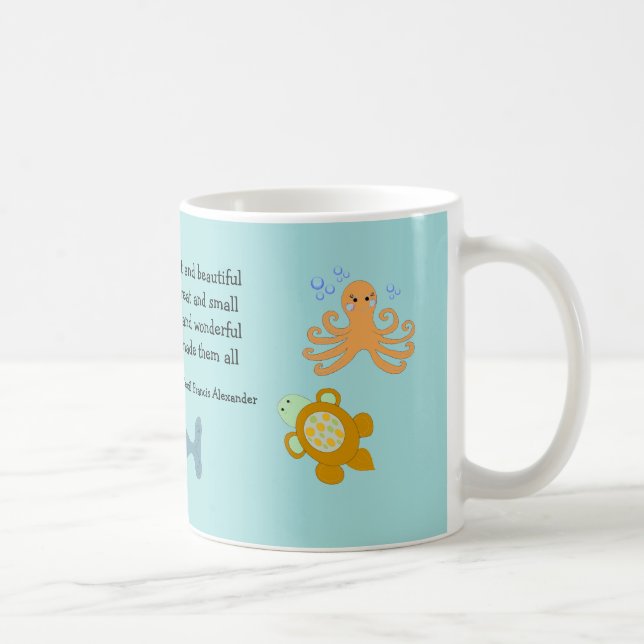 Niedliche Meereslebewesen mit inspirierendem Zitat Kaffeetasse (Rechts)