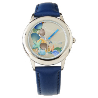 niedliche Meeresmuscheln personalisiertes Design Armbanduhr
