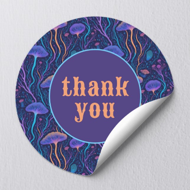 Niedliche Meeresqualle Vielen Dank Runder Aufkleber (Von Creator hochgeladen)