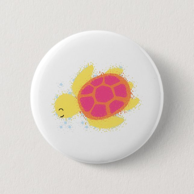 Niedliche Meeresschildkröte Button (Vorderseite)