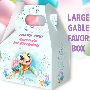 Niedliche Meeresschildkröte Farbe 1. Geburtstag Gr Geschenkschachtel