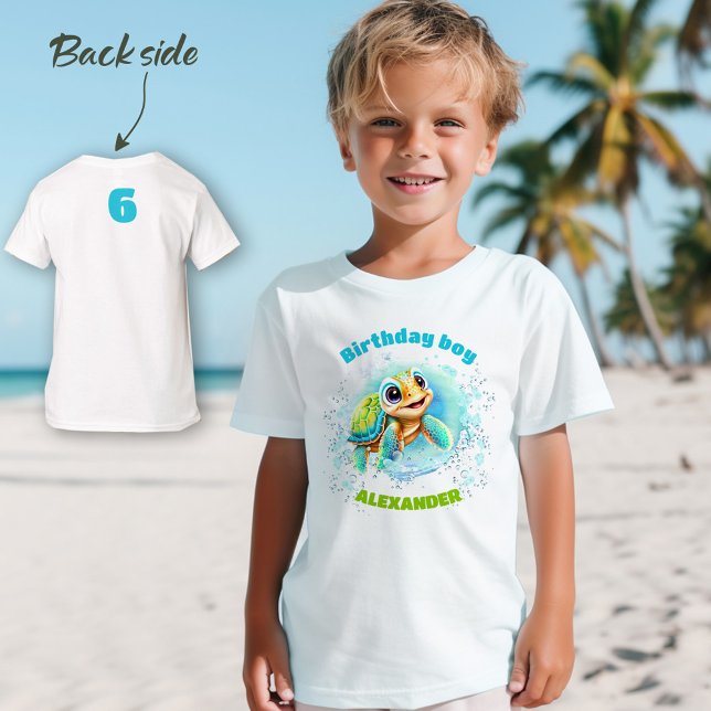 Niedliche Meeresschildkröte Geburtstagskinder-T -  T-Shirt (Cute Sea Turtle Birthday Boys' T-Shirt)