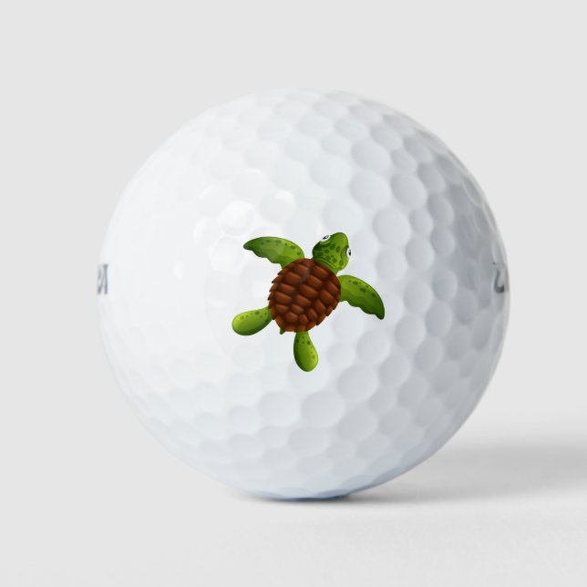 Niedliche Meeresschildkröte Golfball (Vorderseite)