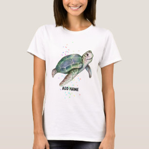 Niedliche Meeresschildkröte Wasserfarben - Leben N T-Shirt