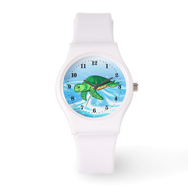niedliche Meeresschildkrötenliebhaber Armbanduhr (Vorderseite)
