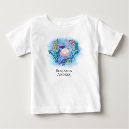 Niedliche Meerestiere Farbvolle Blätter Baby T-shirt