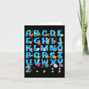 Niedliche Meerestiere Funny Alphabet Summer Abcs B Karte