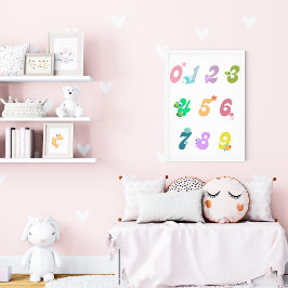 Niedliche Meerestiere Nummer Kinderzimmer Bildung Poster