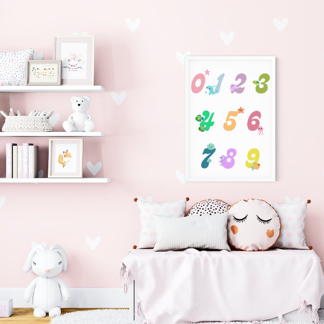 Niedliche Meerestiere Nummer Kinderzimmer Bildung  Poster (Von Creator hochgeladen)