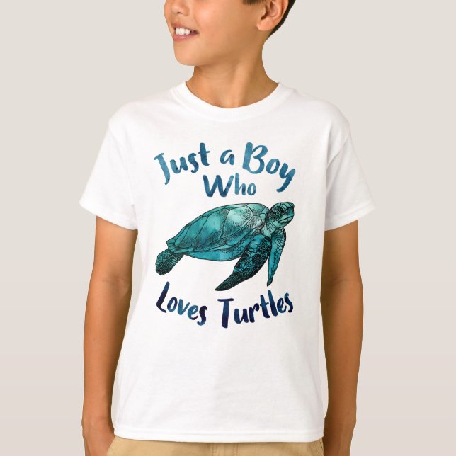 Niedliche Meereswasserfarbe Nur ein Junge, der Sch T-Shirt (Vorderseite)