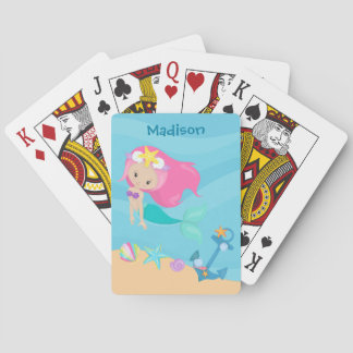 Niedliche Meerjungfrau Girl Beach Personalisiert K Spielkarten