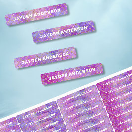 Niedliche Meerjungfrau Mädchen Rosa Lila Kid Name  Etiketten