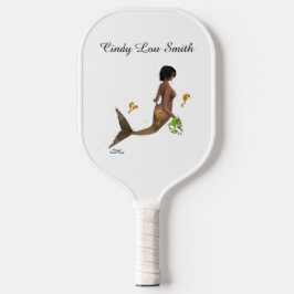 Niedliche Meerjungfrau mit Seepferden Pickleball P Pickleball Schläger