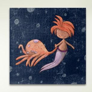 Niedliche Meerjungfrau Oktopus