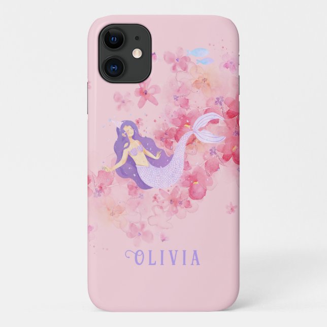 Niedliche Meerjungfrau Pastel Rosa Unterwasser für Case-Mate iPhone Hülle (Rückseite)