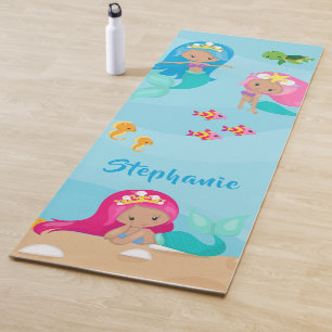 Niedliche Meerjungfrau Personalisierte Mädchen Unt Yogamatte