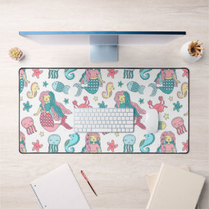 Niedliche Meerjungfrau & Sea Friends Desk Mat Schreibtischunterlage