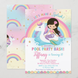 Niedliche Meerjungfrau und Unicorn Floatie Pool Ge Einladung