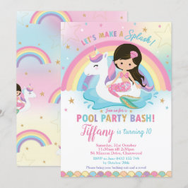 Niedliche Meerjungfrau und Unicorn Floatie Pool Ge Einladung