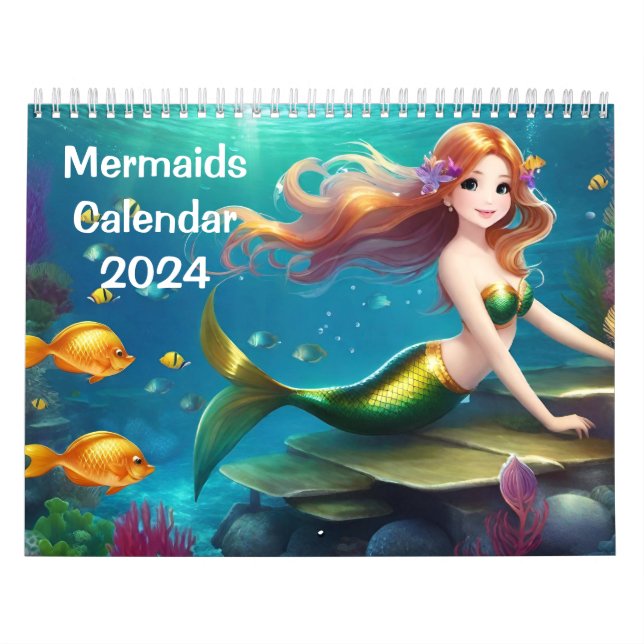 Niedliche Meerjungfrauen - Kinderkalender Kalender (Titelbild)