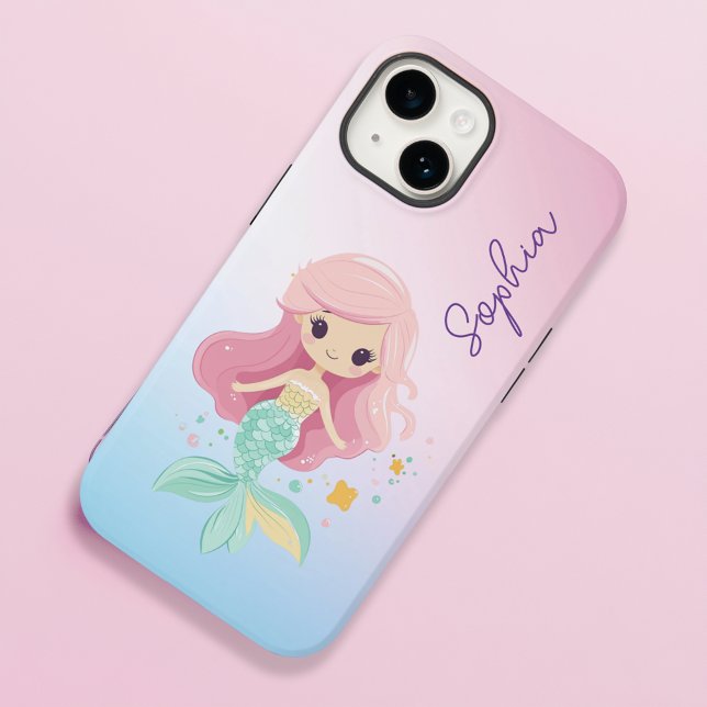 Niedliche Meerjungfrauen Personalisiert Case-Mate iPhone 14 Hülle (Von Creator hochgeladen)