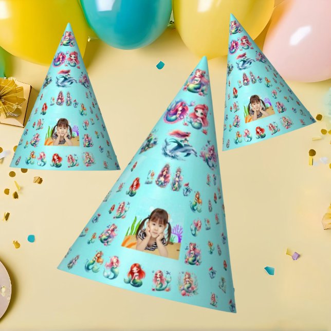 Niedliche Meerjungfrauen unter dem Foto Kindergebu Partyhütchen (Von Creator hochgeladen)