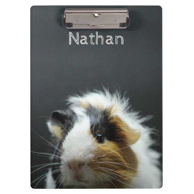 Niedliche Meerschweinchen-Tafel personalisiert Klemmbrett (Vorderseite)