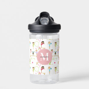 Niedliche mehrfarbige Gymnastik Kids Patternmonogr Trinkflasche