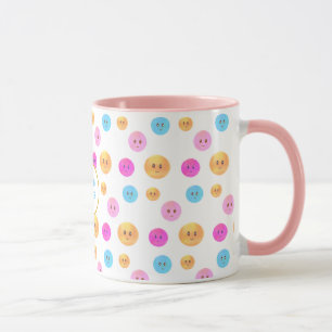 Niedliche mehrfarbige Happy Faces Tasse